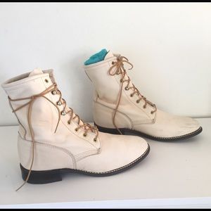 Vintage Leather Lace Up Boots Ankle Boots Size 8.5